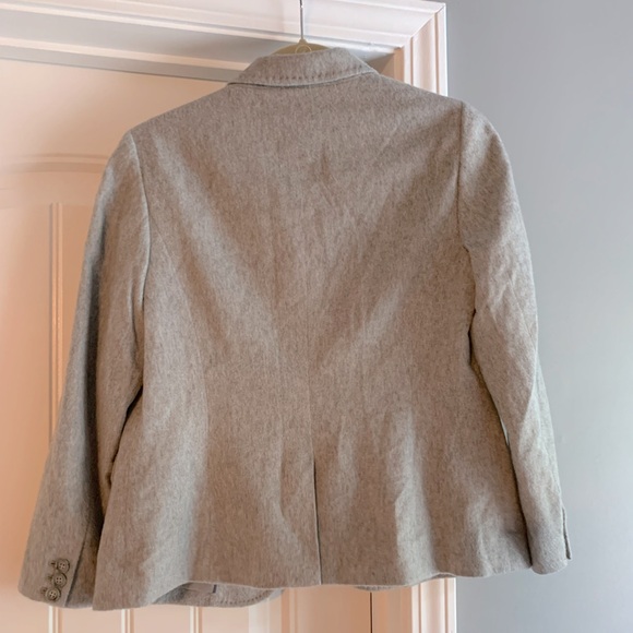Talbots Gray Cashmere Wool blend Italian woven Blazer coat Sz 6P - Picture 2 of 5